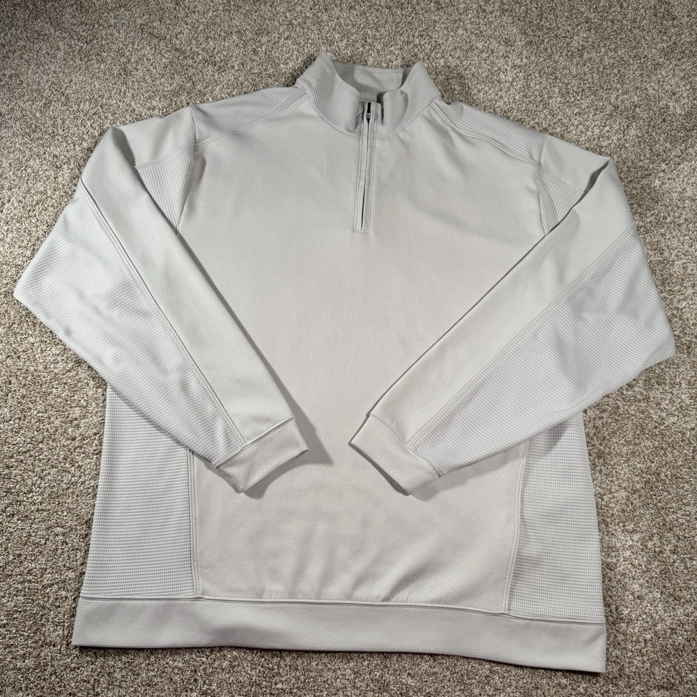 Cutter&Buck Mens Size XXXL Feather Grey 1/ 4 Zip Long Sleeve CB Dry Tec Pullover